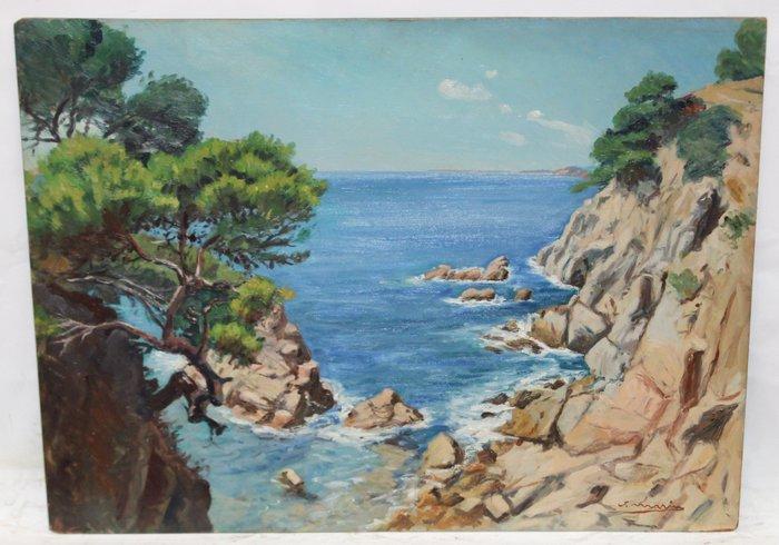 Joan Marín Barberán (1920-2016) - Vista costera de la Costa, Antiek en Kunst, Kunst | Schilderijen | Klassiek