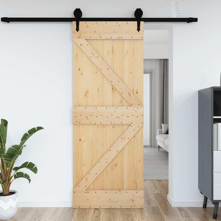vidaXL Deur NARVIK 95x210 cm massief grenenhout, Doe-het-zelf en Bouw, Deuren en Vliegenramen, Nieuw, Verzenden