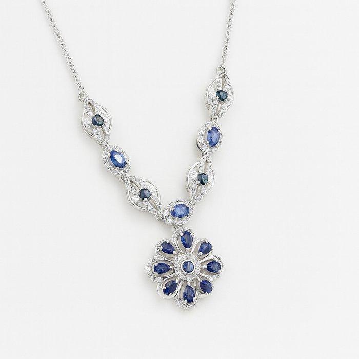 Zonder minimumprijs - Halsketting Verguld Saffier - Topaas -, Handtassen en Accessoires, Kettingen