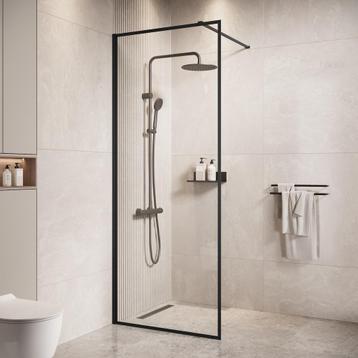Douchewand Georgia 90 x 200 cm Zwart – Inloopdouche 8 mm beschikbaar voor biedingen