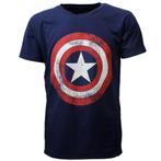 Marvel Comics Captain America Distorted Schild T-Shirt, Nieuw