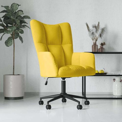 vidaXL Chaise de relaxation Jaune moutarde Velours, Maison & Meubles, Fauteuils, Neuf, Envoi