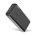 Draadloze Solar Powerbank met 4 Poorten 20.000mAh - LED, Telecommunicatie, Verzenden, Nieuw, Kuulaa