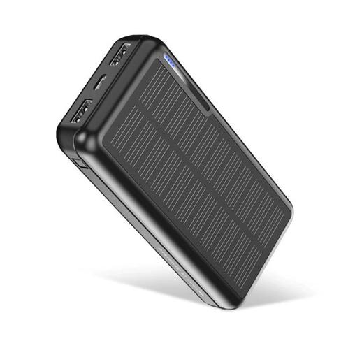 Draadloze Solar Powerbank met 4 Poorten 20.000mAh - LED, Telecommunicatie, Powerbanks, Nieuw, Verzenden