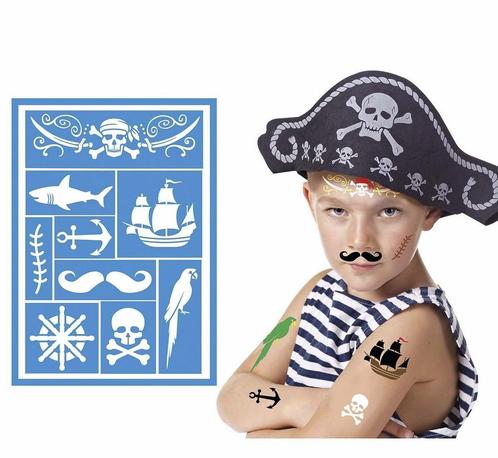 Piraat Schmink Sjabloon 14x20cm, Hobby & Loisirs créatifs, Articles de fête, Envoi
