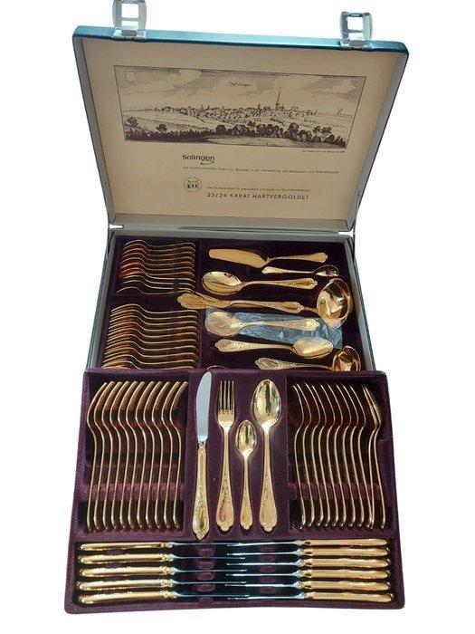 Bestekset voor 12 personen - 23/24k goud verguld 18-10 / 70, Antiek en Kunst, Antiek | Meubels | Tafels