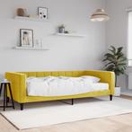 vidaXL Slaapbank met matras 100x200 cm fluweel geel, Huis en Inrichting, Slaapkamer | Bedden, Verzenden, Nieuw