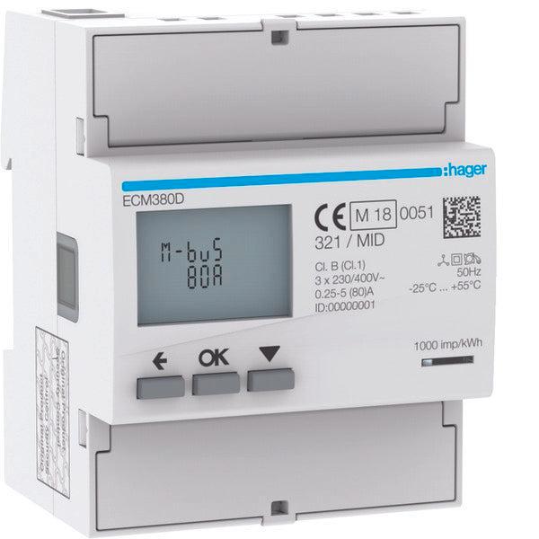 Hager Elektriciteitsmeter - ECM380D, Doe-het-zelf en Bouw, Elektriciteit en Kabels, Verzenden