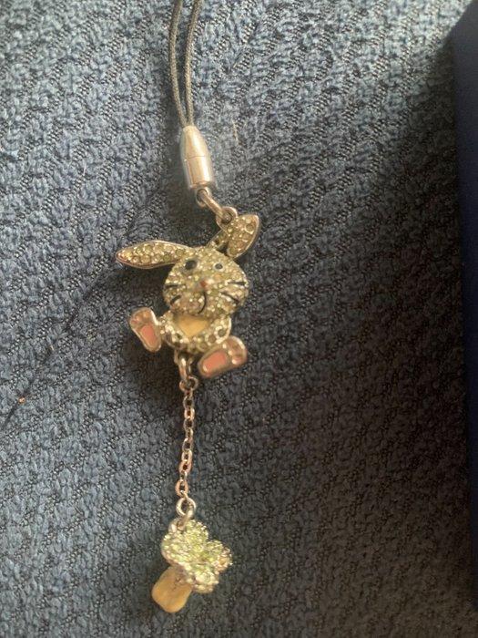 Swarovski - Miniatuur figuur - Bunny charm phone strap -, Antiek en Kunst, Curiosa en Brocante