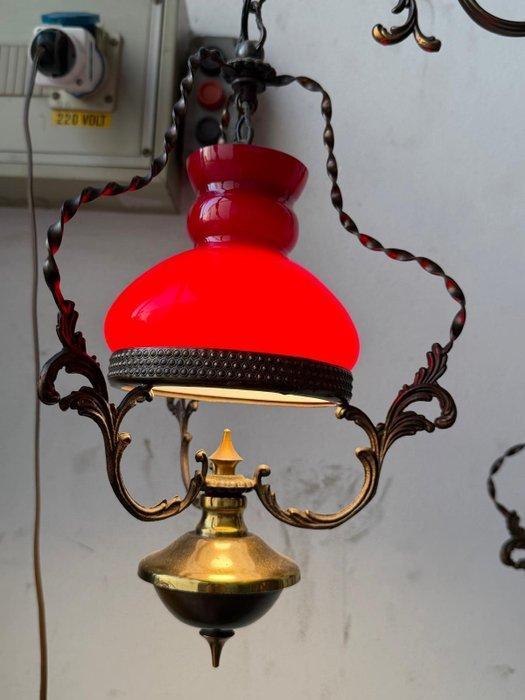 Lamp - Onyx, Messing, Glas, Plastic - Vloerlamp, Antiek en Kunst, Antiek | Overige Antiek