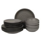 18-delige dinnerset - Clay antraciet - 18-delig | 6-persoons, Verzenden, Nieuw, Keramiek