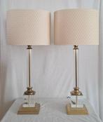 Tafellamp (2) - Glas, Metaal, Textiel - Hollywood Regency, Huis en Inrichting, Nieuw