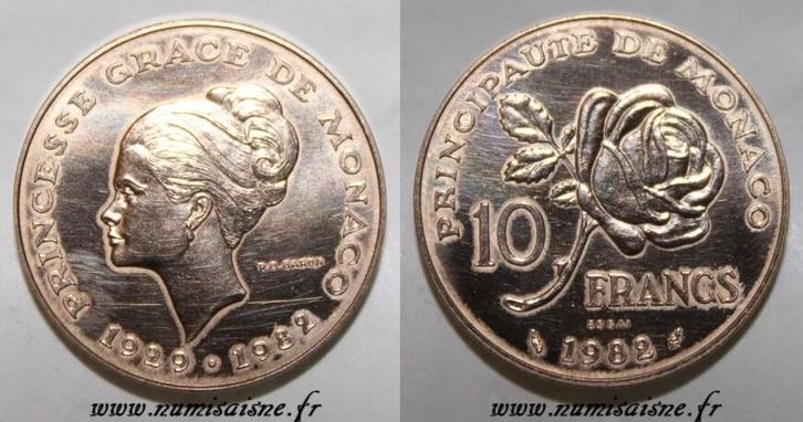Monaco Km E72 10 Francs 1982 Princesse Grace Kelly Probe..., Timbres & Monnaies, Monnaies | Europe | Monnaies non-euro, Envoi