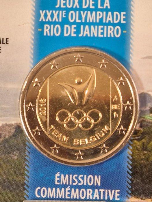 België. 2 Euro 2016 Olimpiadi Rio (10 coincards) versione, Postzegels en Munten, Munten | Europa | Euromunten
