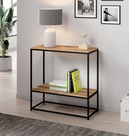 Sidetable Kronos eiken Wandtafel industrieel, Maison & Meubles, Tables | Dessertes, Envoi