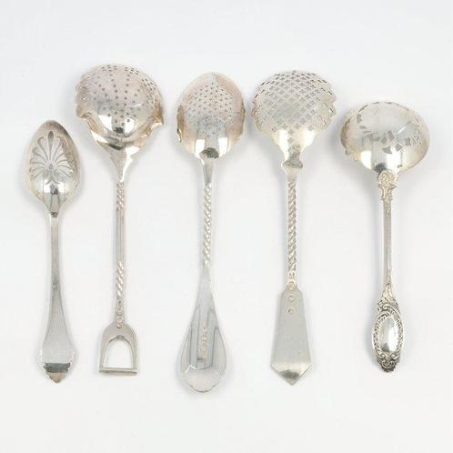 Zuurlepels & Olijflepel ART-NOUVEAU & Biedermeier - Cuillère, Antiek en Kunst, Antiek | Zilver en Goud
