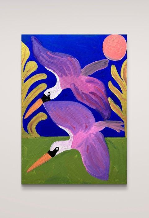 Aurora Camaiani - Birds in descent, Antiek en Kunst, Kunst | Schilderijen | Modern