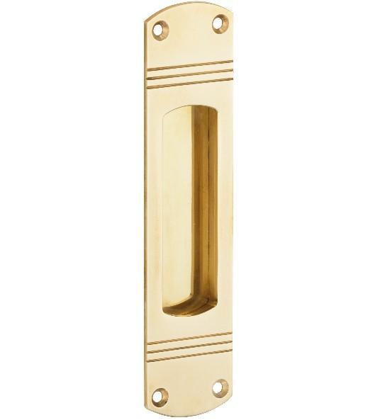 Schuifdeurkom Art-Deco messing ongelakt, Doe-het-zelf en Bouw, Hang- en Sluitwerk, Klink of Kruk, Nieuw, Overige materialen