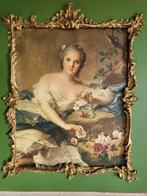 Grand cadre baroque peint, milieu XXe – bois sculpté et stuc