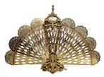 Accessoire de cheminée - Laiton, Bronze - écran de paon, Antiquités & Art