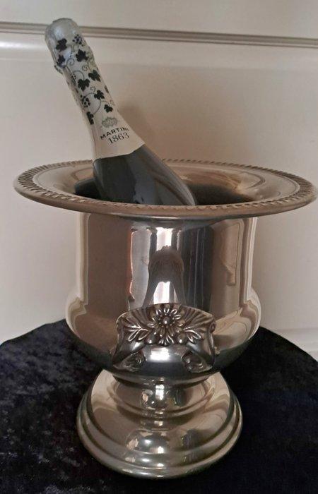 Wijnkoeler - Metaal, Verzilverd - Metalen wijnkoeler, Antiek en Kunst, Curiosa en Brocante