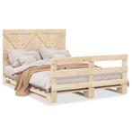 vidaXL Cadre de lit avec tête de lit 140x200 cm bois de, Maison & Meubles, Chambre à coucher | Lits, Neuf, Verzenden