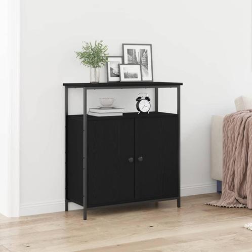 vidaXL Dressoir Zwart Eiken 70x30x80 cm Geengineerd Hout, Huis en Inrichting, Kasten | Dressoirs, Nieuw, Verzenden