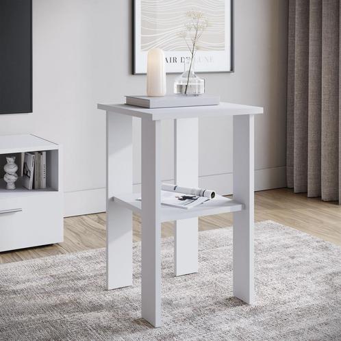 Meubella Salontafel wit 35cm | Vierkant met opbergplank, Huis en Inrichting, Tafels | Salontafels, Nieuw, Minder dan 50 cm, 50 tot 75 cm