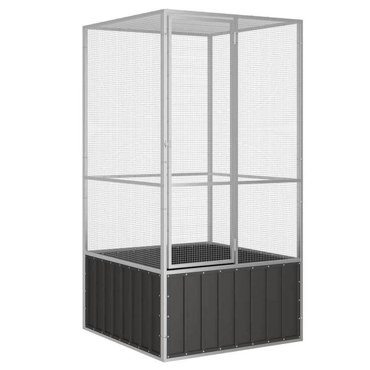 vidaXL Vogelkooi 111x107x211,5 cm gegalvaniseerd staal, Dieren en Toebehoren, Vogels | Toebehoren, Nieuw, Verzenden