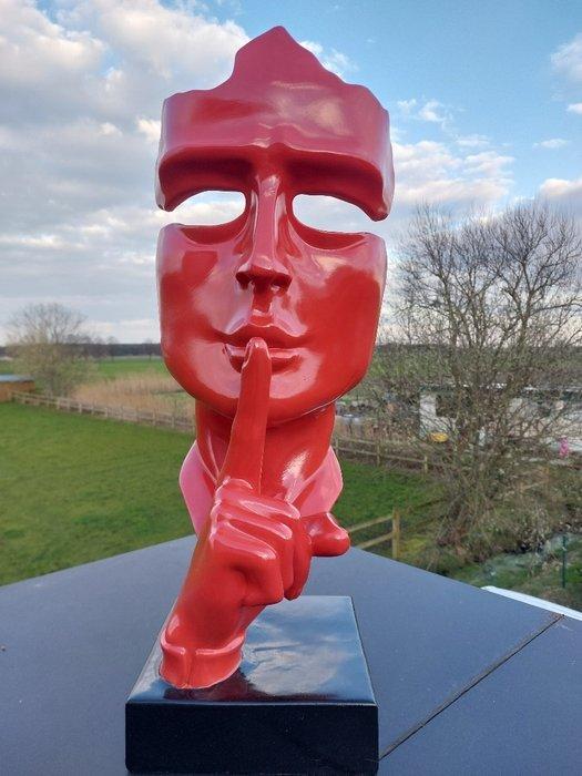 Statue, artistic Statue head on block  THE SILENCE  42, Antiek en Kunst, Kunst | Designobjecten