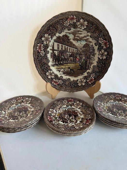 Royal Tudor Ware - Gebak/taartset (12) - coaching taverna, Antiquités & Art, Antiquités | Meubles | Tables