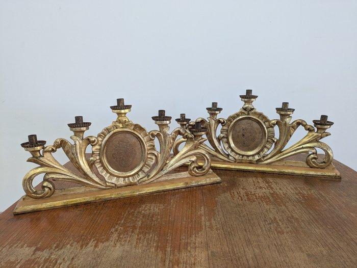 Kandelaber (2) - Verguld hout, Antiek en Kunst, Antiek | Overige Antiek