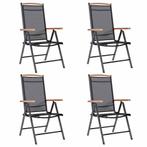 vidaXL Tuinstoelen inklapbaar 4 st aluminium en textileen, Tuin en Terras, Tuinstoelen, Verzenden, Nieuw