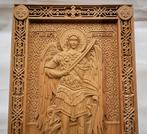 Icoon - Prachtige houten beeldje van aartsengel Michael. -