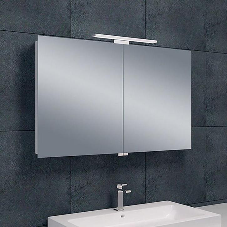 LED Spiegelkast 100x60cm | 6W 6400K | Alu | Stopcontact, Huis en Inrichting, Badkamer | Badkamermeubels, Nieuw, Verzenden