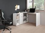 Meubella bureau Crister wit 120 cm hoekbureau, Huis en Inrichting, Bureaus, Verzenden, Nieuw