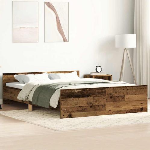 vidaXL Bedframe zonder matras 150x200 cm bewerkt hout oud, Huis en Inrichting, Slaapkamer | Bedden, Nieuw, Verzenden