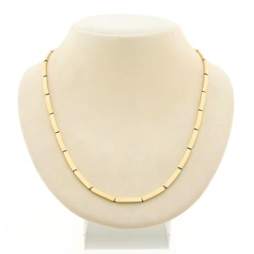 Gouden ketting met staafjes | 46,5 cm (staafjes ketting), Handtassen en Accessoires, Kettingen, Overige kleuren, Gebruikt, Goud