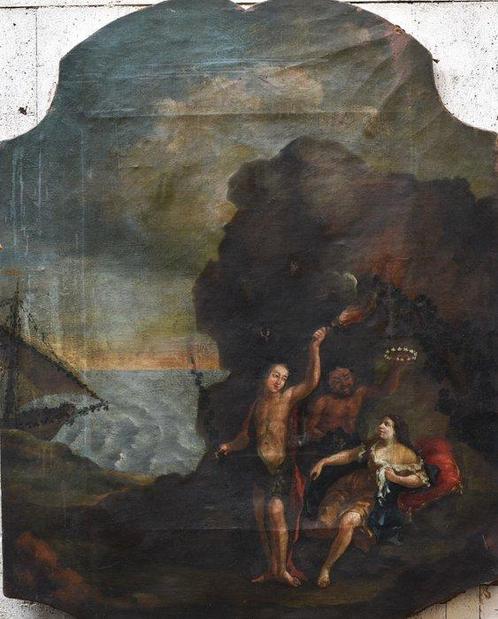 Scuola fiamminga (XVII) - Scena mitologica - XL format, Antiek en Kunst, Kunst | Schilderijen | Klassiek