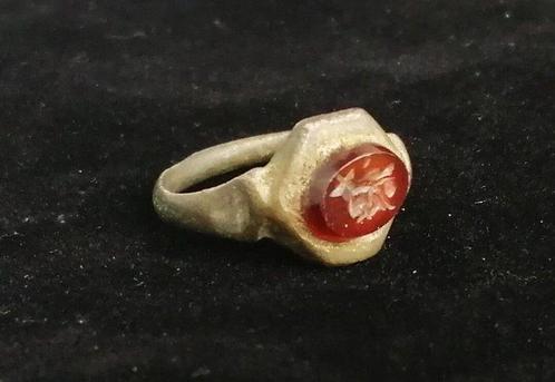 Oud-Romeins Brons Intaglio-ring - 20 mm  (Zonder, Handtassen en Accessoires, Antieke sieraden