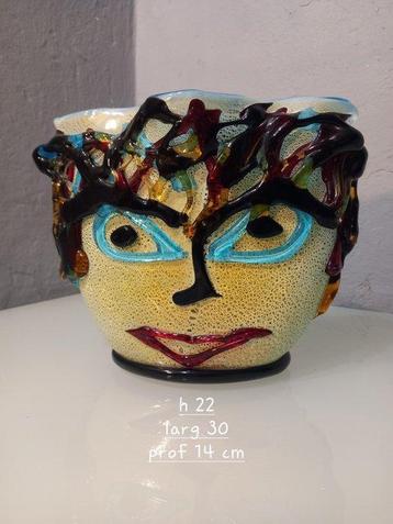 musana ocra OMG murano - Sergio Costantini - Vaas -, Antiek en Kunst, Antiek | Glaswerk en Kristal