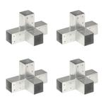 vidaXL Paalverbindingen 4 st X-vorm 71x71 mm gegalvaniseerd