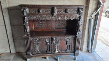 Armoire - buffet bas lourd flamand - Bois