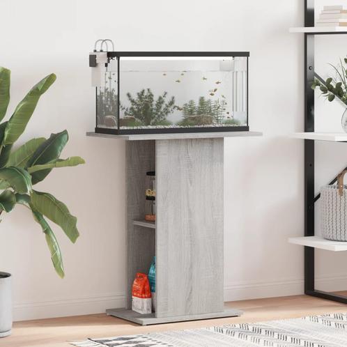 vidaXL Aquariumstandaard 60,5x36x72,5 cm bewerkt hout grijs, Dieren en Toebehoren, Vissen | Aquaria en Toebehoren, Nieuw, Verzenden