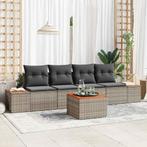 vidaXL Tuinbank Set met kussen met opslag 5 pcs Grijs Poly, Tuin en Terras, Verzenden, Nieuw