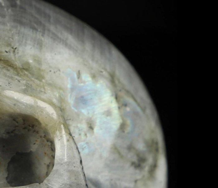 labradoriet Flowing Light Labradoriet schedel 462g 8,7 x 5,7, Verzamelen, Mineralen en Fossielen