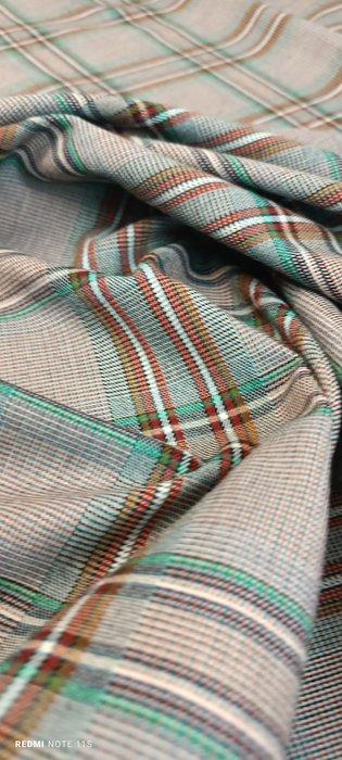 Textiel - 300 cm - 140 cm - Snede wol tartan, Antiek en Kunst, Antiek | Tapijten, Tafelkleden en Textiel