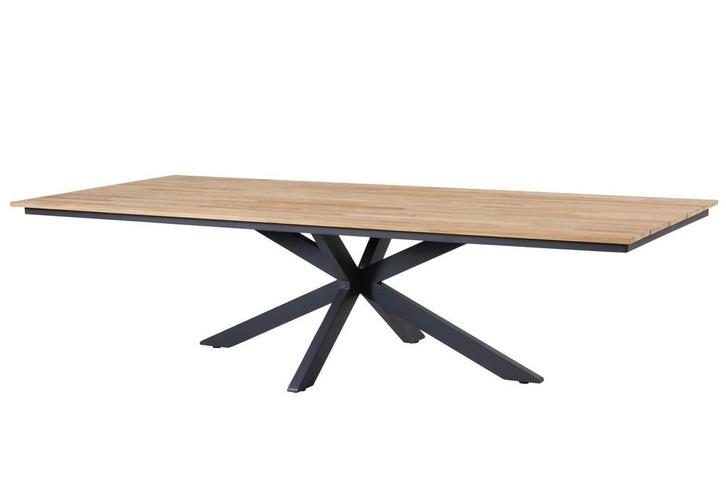 4 Seasons Outdoor Minerva tafel met teak blad 280 x 95 cm, Tuin en Terras, Tuinsets en Loungesets