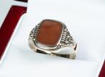Art nouveau - argent 835 - cornaline - bague-sceau - Bague