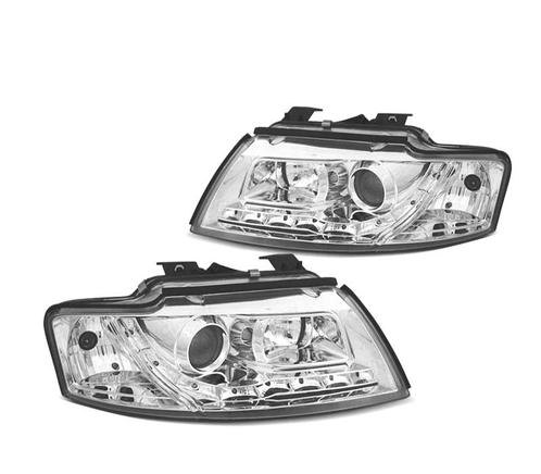 PHARES POUR AUDI A4 B6 CABRIO 02-06 DAYLIGHT LED  CHROMÉ, Auto-onderdelen, Verlichting, Verzenden
